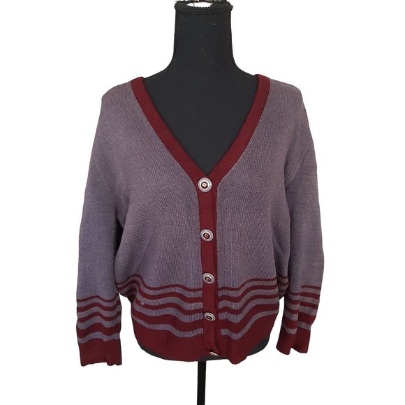 St. John Collection Sweaters - Vintage St. John Collection By Marie Purple  Button Down Sweater Size L